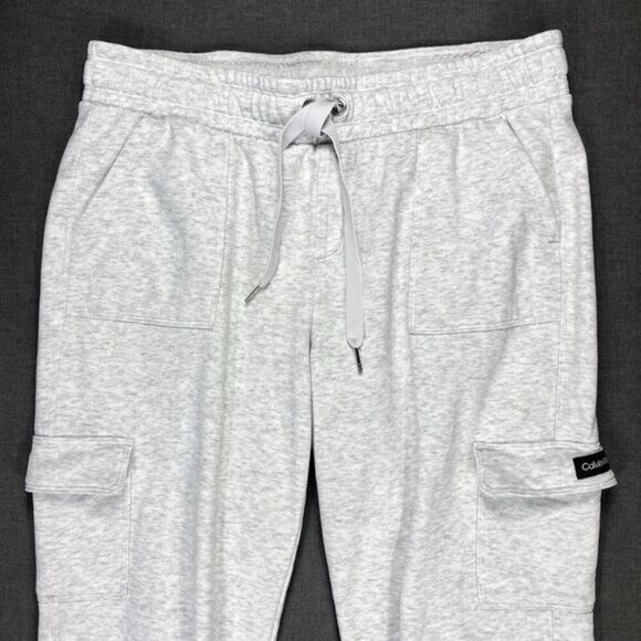 Calvin Klein Cargo Joggers Womens Size XL Grey Drawstring Streetwear Sweatpants - Picture 3 of 15